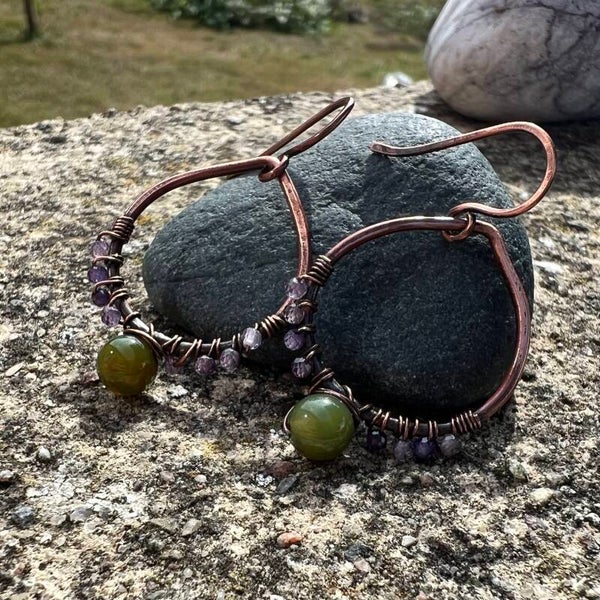 Hoop & Drop - Skovdis Unik håndlavet øreringe