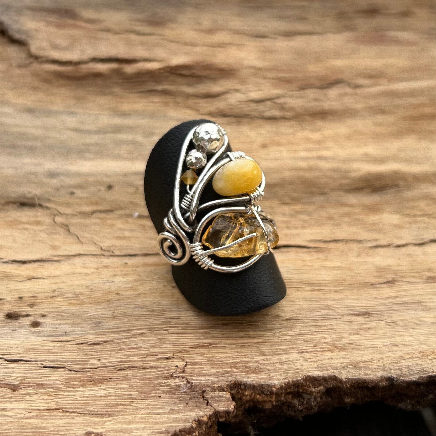 Spirit Form - Kara Unik håndlavet ring sølv Citrin