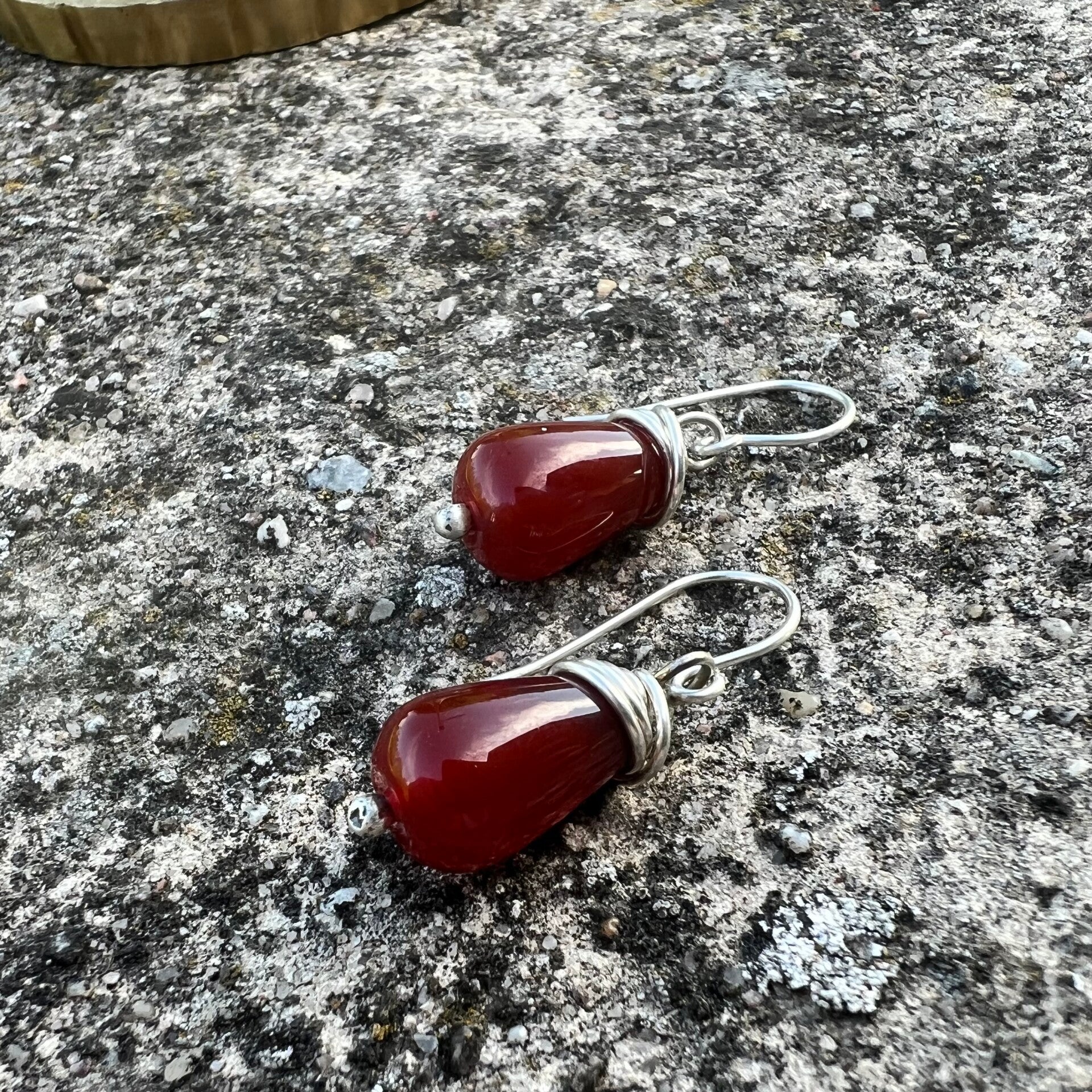 Nordic Essence - Ilddråbe Unik håndlavet øreringe sølv