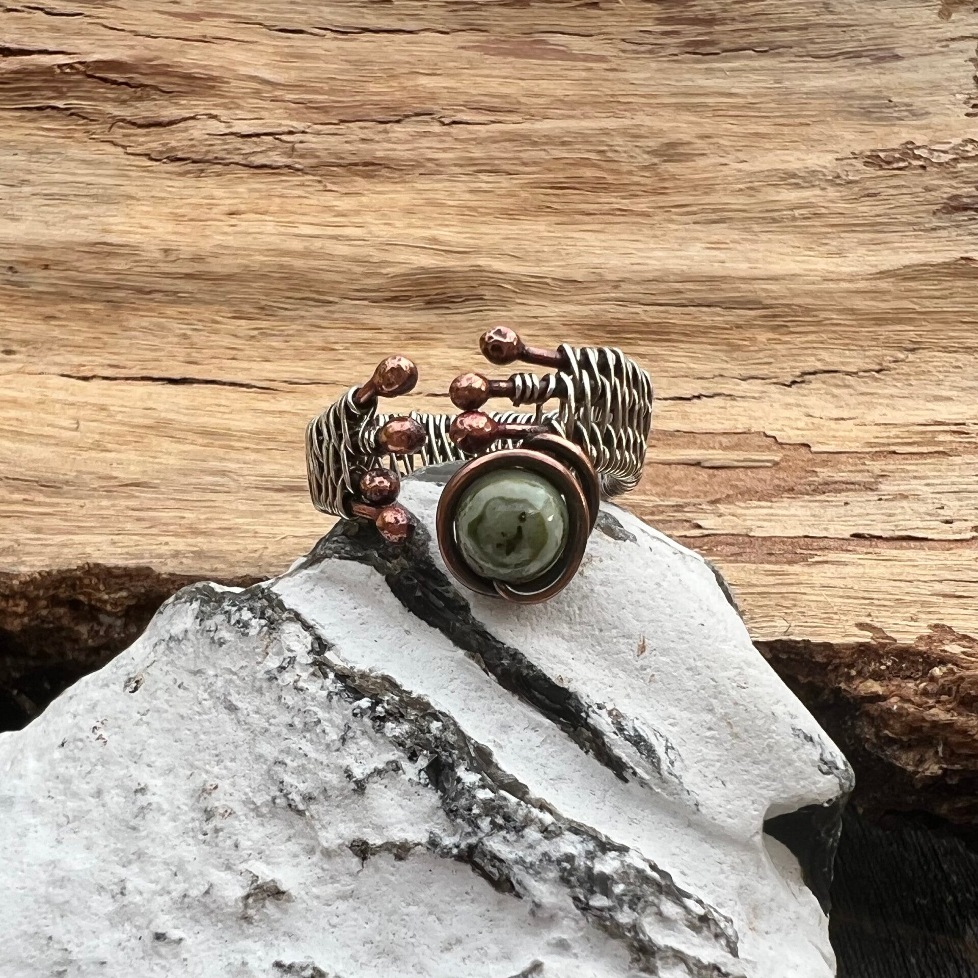 Earthweave - Eira Unik håndlavet ring Agat