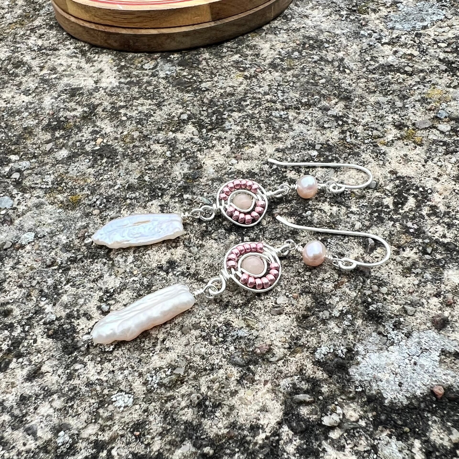 Long Journey - Wien Unik øreringe Ferskvandsperle