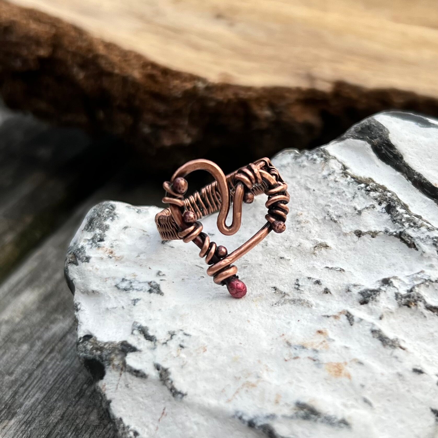 Heart of Nature - Kara Unik håndlavet ring kobber