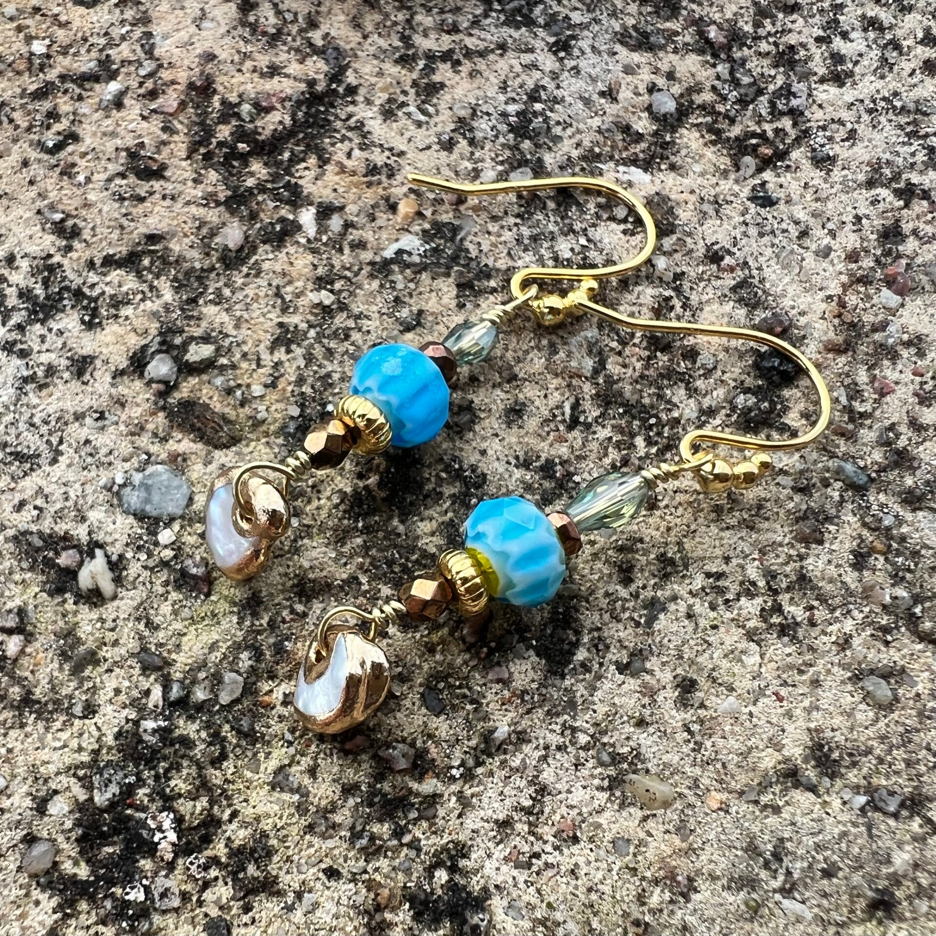 Ocean Pearls - Guldis Unik håndlavet øreringe