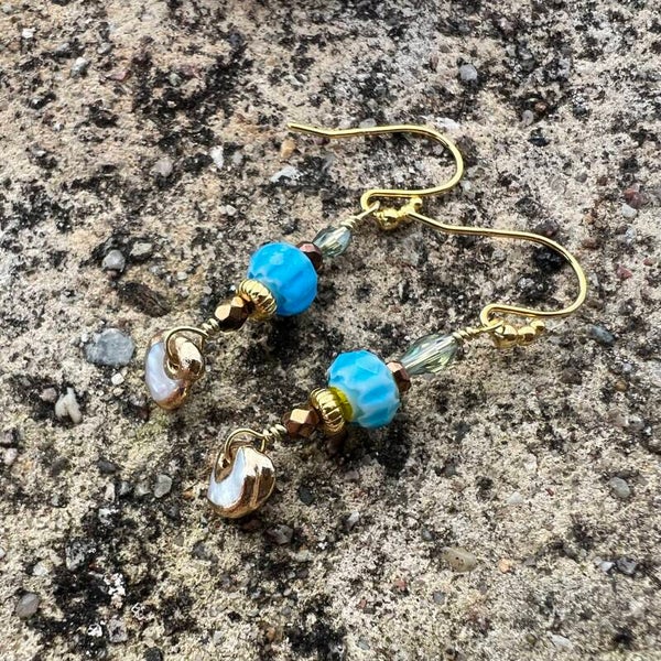 Ocean Pearls - Guldis Unik håndlavet øreringe