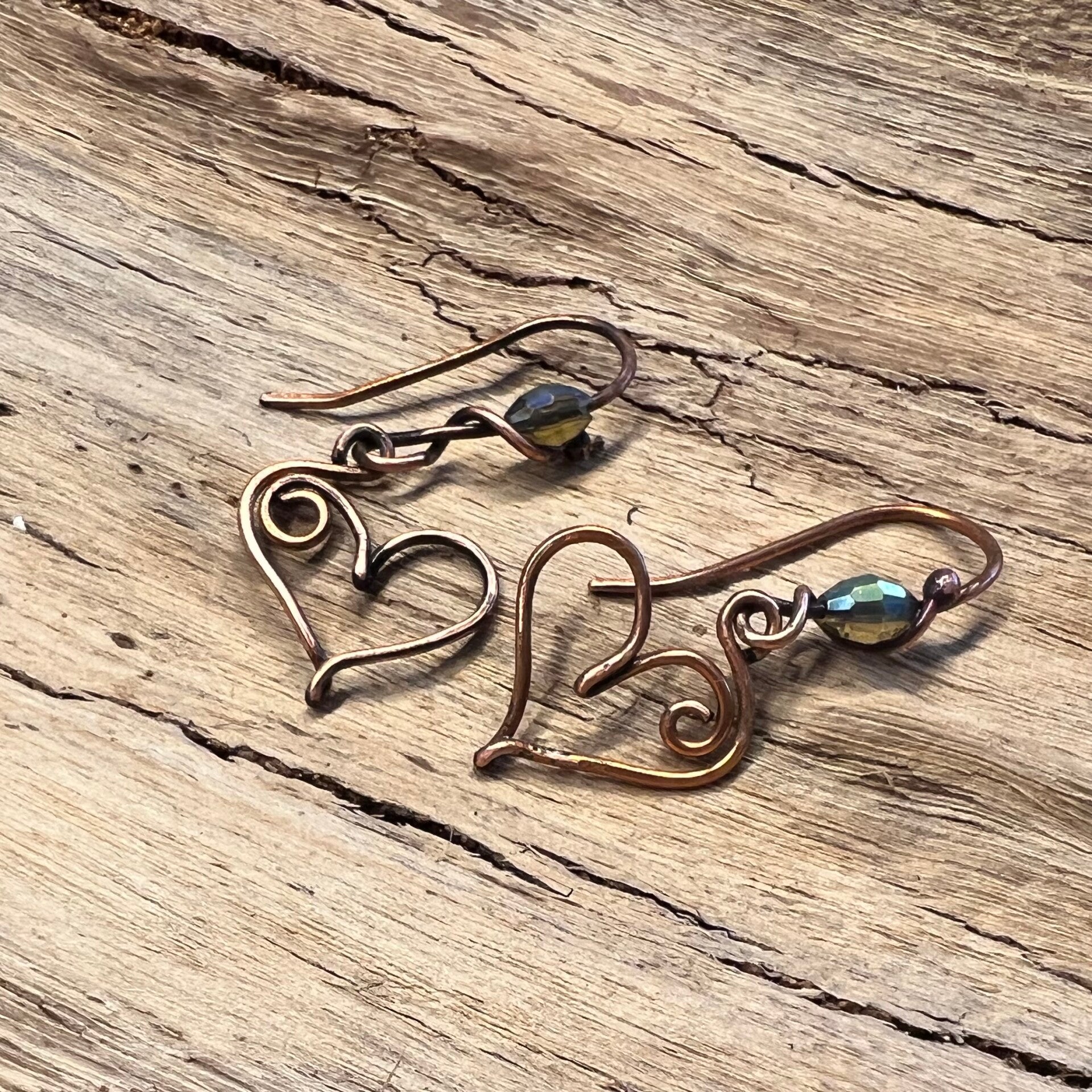 Unike håndlavet ørering i kobber | Soulheart – Liva