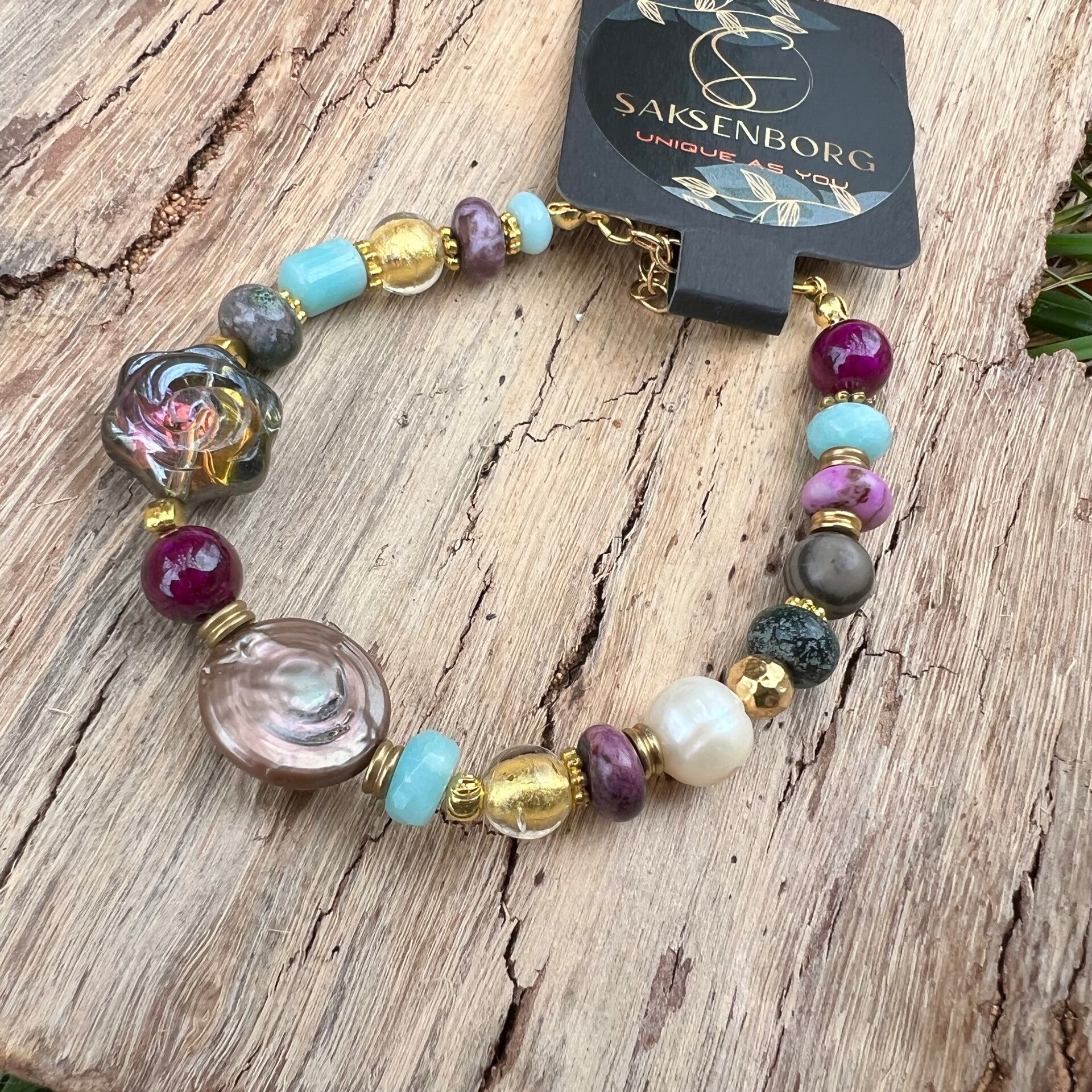 Håndlavet unika – Muse of Colors – Skumringsglimt | Armbånd