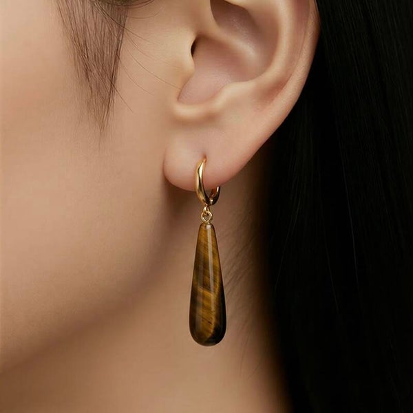 Håndlavet unika – Wild North – Nordens Guld | Øreringe med Tigerøje