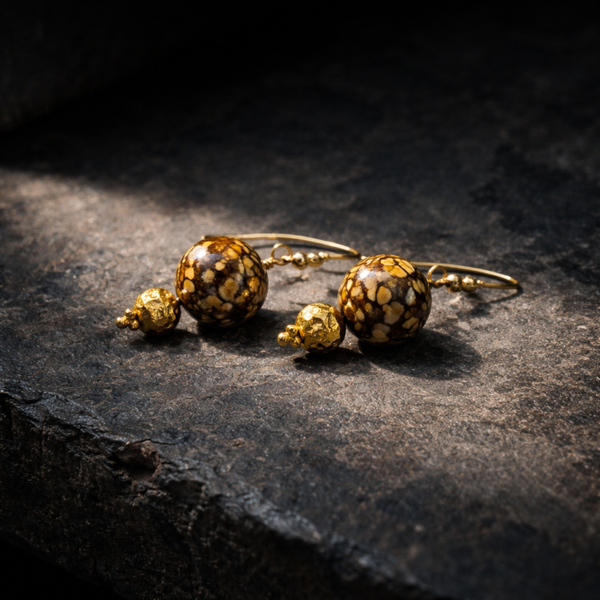 Håndlavet unika – Forrest Soul – Skovdis | Forgyldte øreringe med Lemon Chrysopras