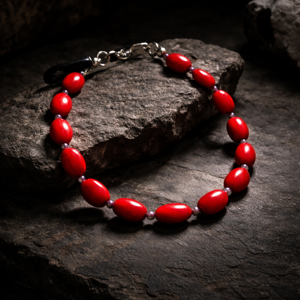 Unik håndlavet armbånd Koral | Crimson Tide - Flame