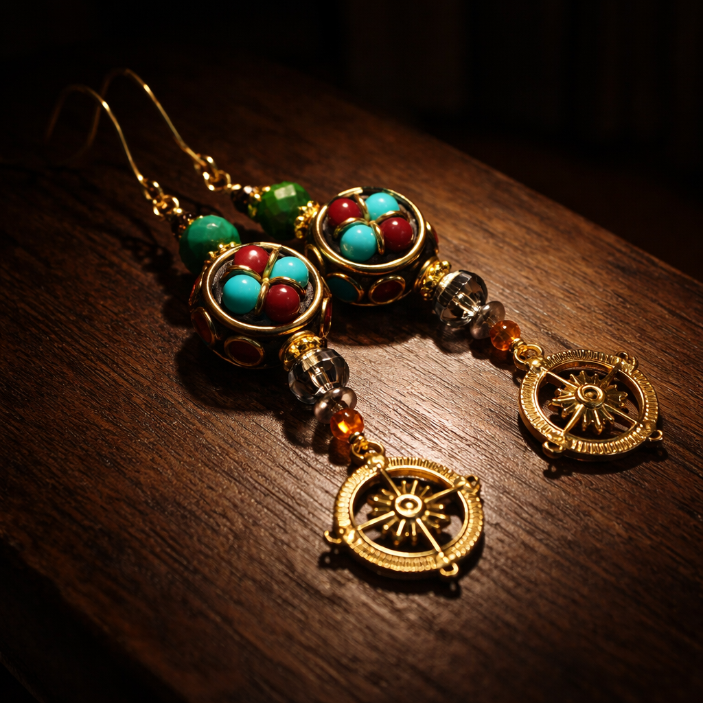 Unik håndlavet Indisk perle | Nordic Colour - Kompas