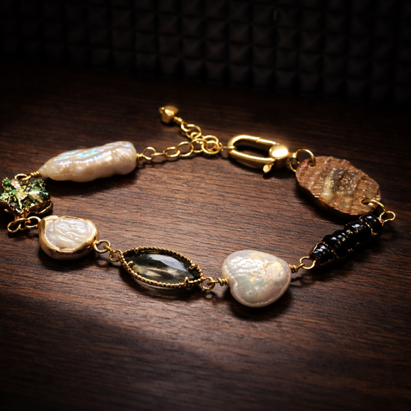 Unik håndlavet armbånd | Golden Dew - Lysdis