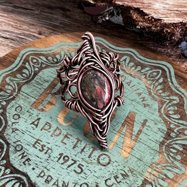 Unik håndlavet ring | Rootbound – Skovvogter | Unakit & kobber