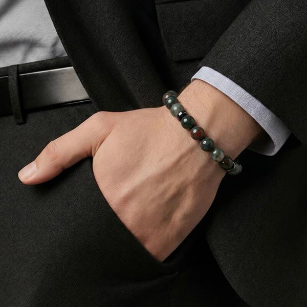 Maskulint perlearmbånd | Nordic Path – Ulf | Afrikansk Blodsten