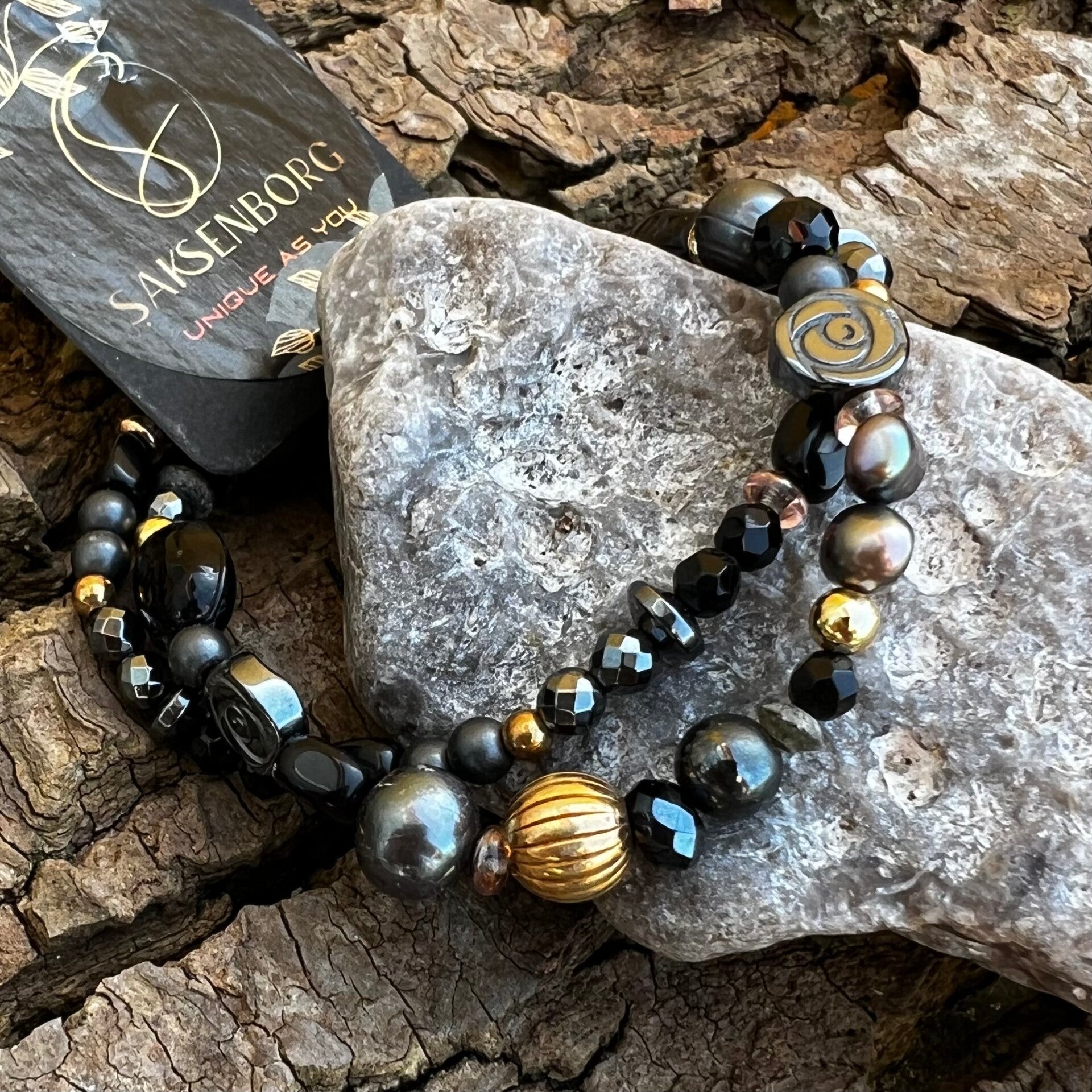Unik armbånd | Nordic Colour –  Elegant Gold | Sæt med to