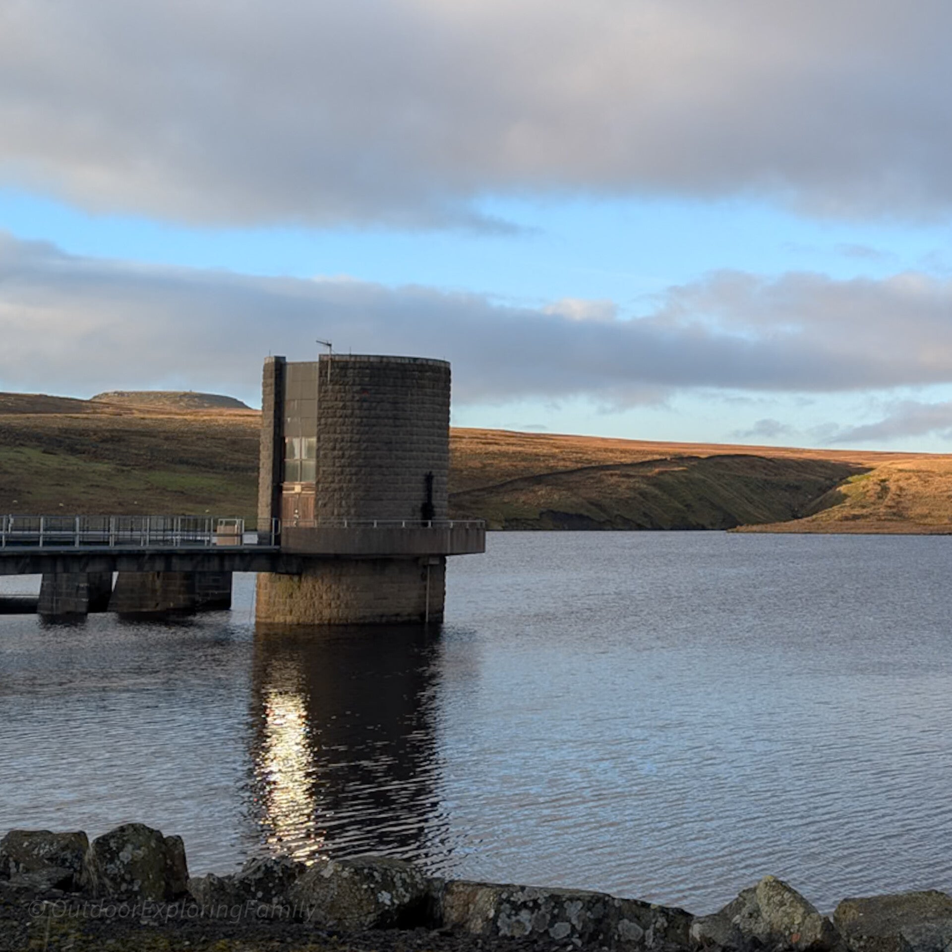 Balderhead Reservoir viewed from the dam in Upper Teesdale, County Durham