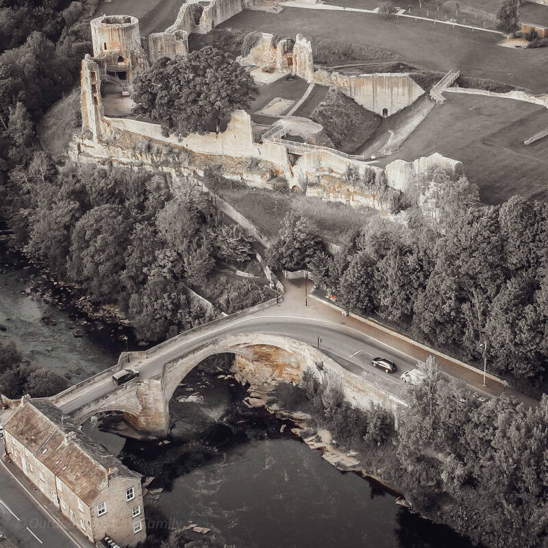 Barnard Castle above the River Tees, where Peg Powler folklore forms part of the river’s old Teesdale traditions.