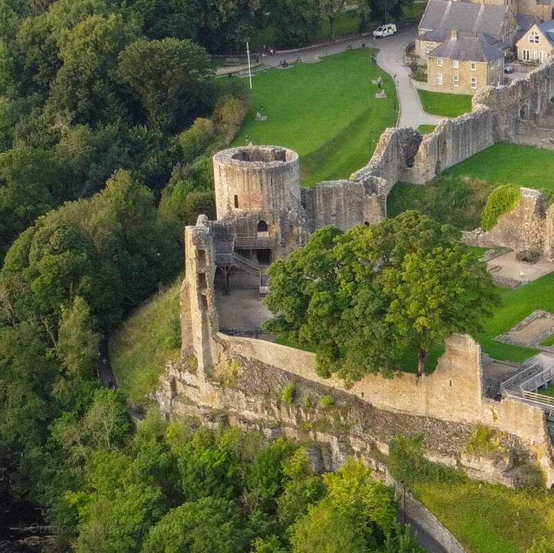 The Round Tower at Barnard Castle where Frank Shield, the Hermit of Barnard Castle, once lived inside the castle ruins