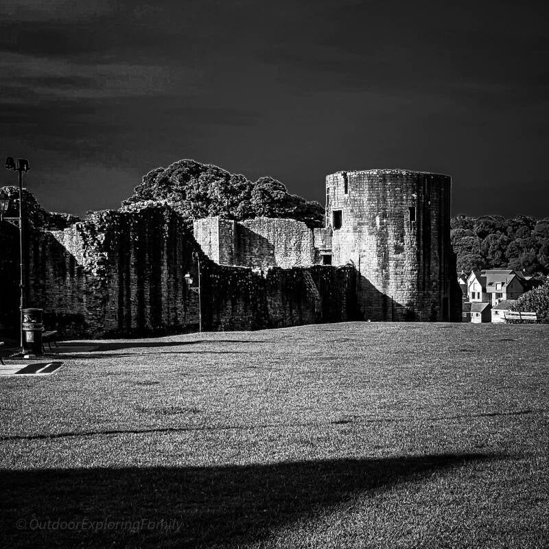 Dark night view of Barnard Castle ruins, where local folklore says Lady Ann Day appeared as the White Lady.
