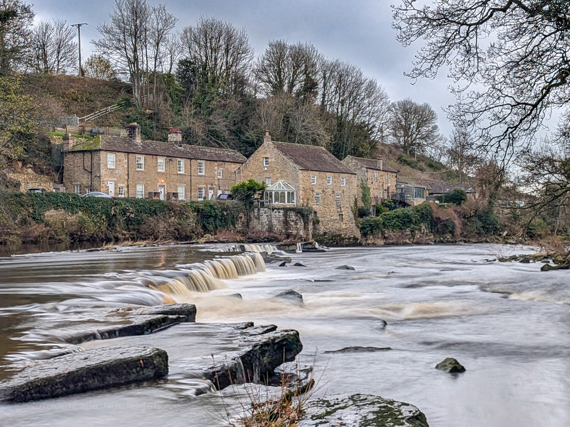 Abbey Bridge crossing the River Tees near Barnard Castle, part of a riverside and countryside walk