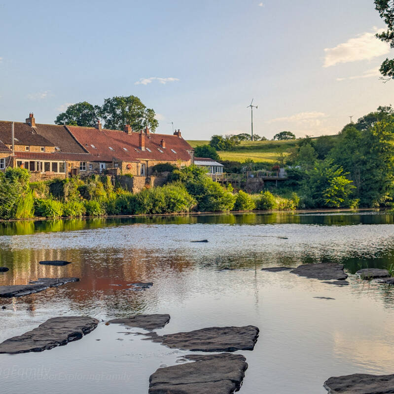 View across the River Tees from Whorlton towards Wycliffe and the old Boot and Shoe crossing area