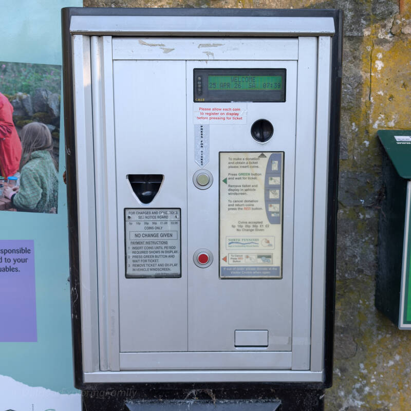 Bowlees Visitor Centre parking ticket machine for donate and display car park