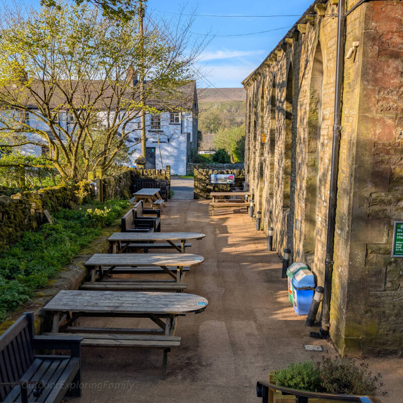 Path past Bowlees Visitor Centre at the start of the Low Force walk in Teesdal