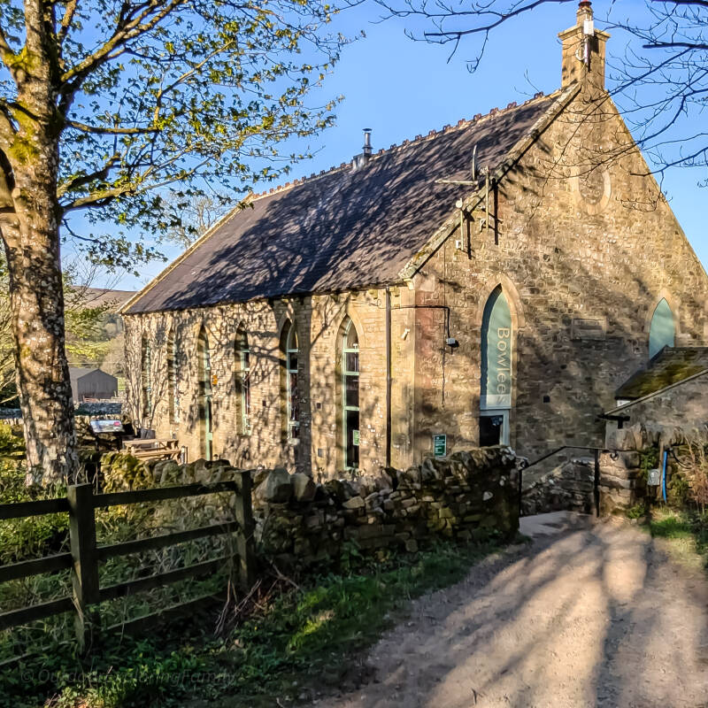 Rear view of Bowlees Visitor Centre showing chapel architecture in Upper Teesdale
