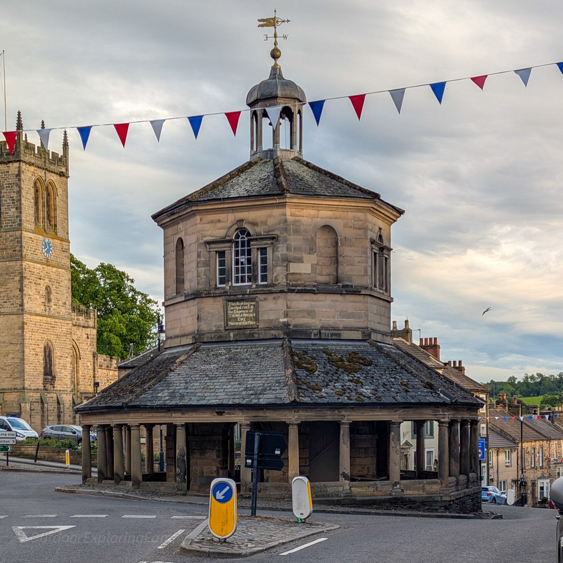 The historic Butter Market in Barnard Castle, a landmark octagonal market building in the heart of the town centre.
