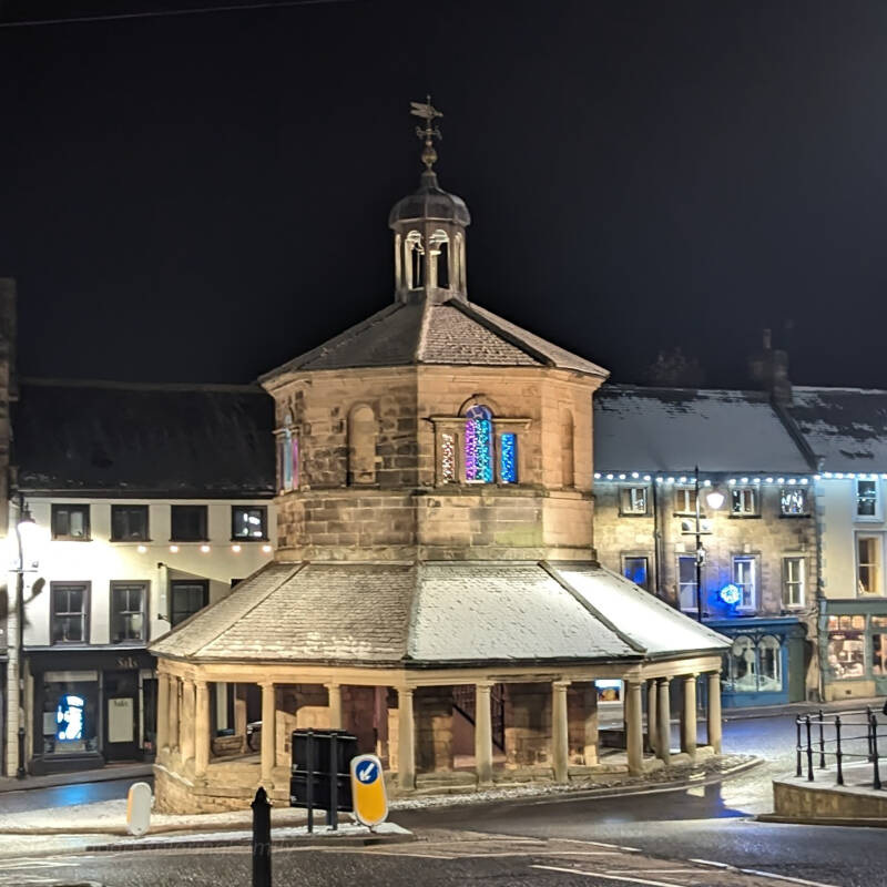 Historic octagonal Butter Market building in Barnard Castle