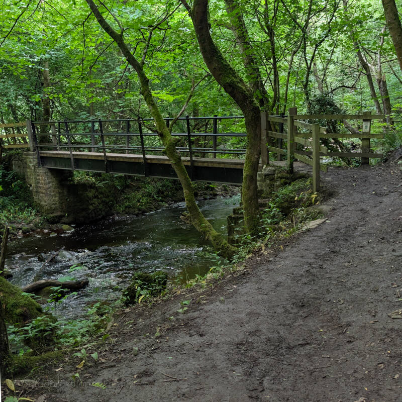 Footbridge beside Deepdale Beck near the entrance to Deepdale Woods