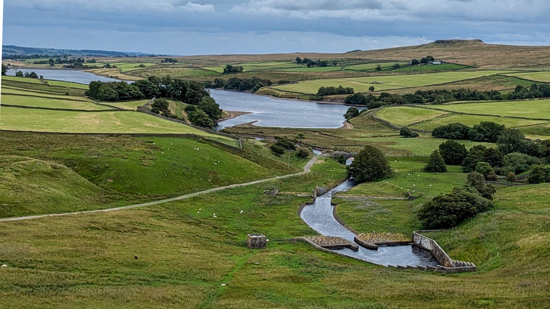 View across Blackton Reservoir and Baldersdale countryside from Hannah's Meadow in the North Pennines