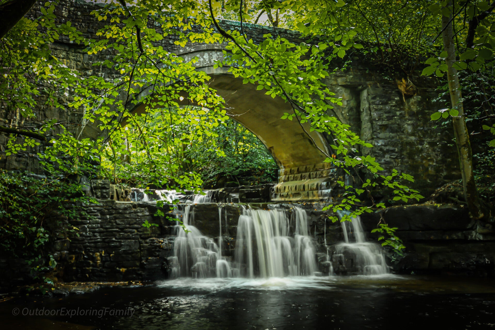 hidden waterfall at Bowlees