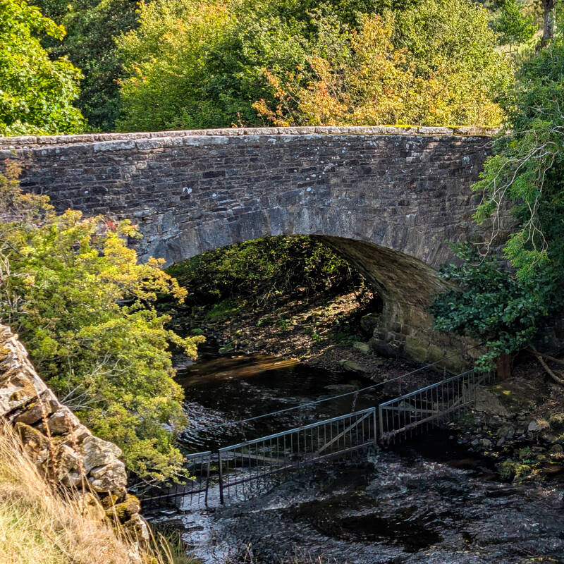 Historic Hury Mill Bridge spanning the River Balder near Hury Reservoir in Baldersdale, Teesdale.