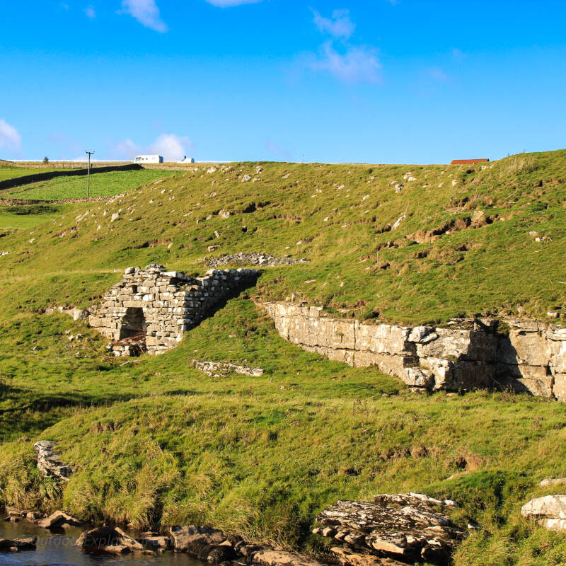 Historic Grade II listed lime kilns beside the River Greta near God's Bridge, dating from the early nineteenth century.