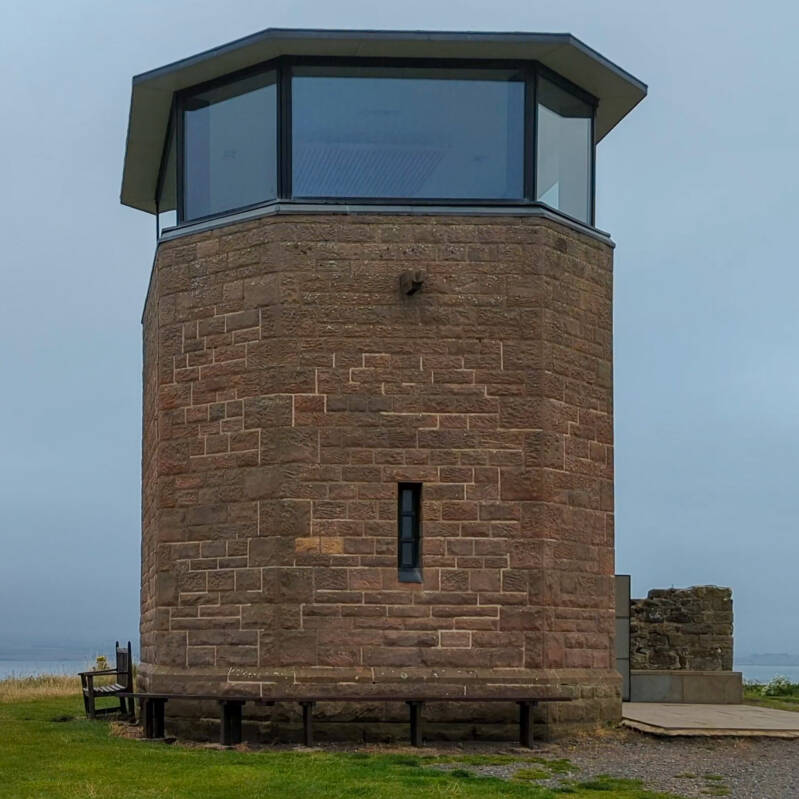 Holy Island Lookout Tower on the Heugh overlooking the coast