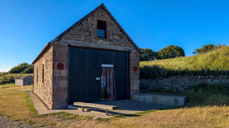 Old Lifeboat House and Holy Island Lifeboat Museum on the western shore of Lindisfarne.