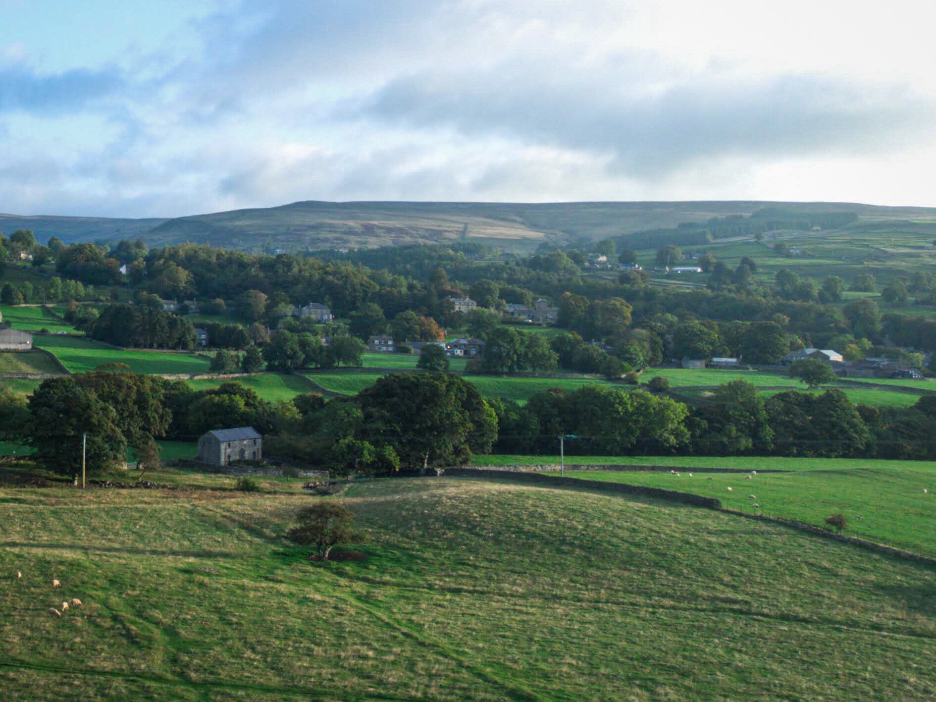 View across Hude towards Middleton House, close to the former site of the London Lead Company Baths and Wash Houses in Middleton-in-Teesdale.