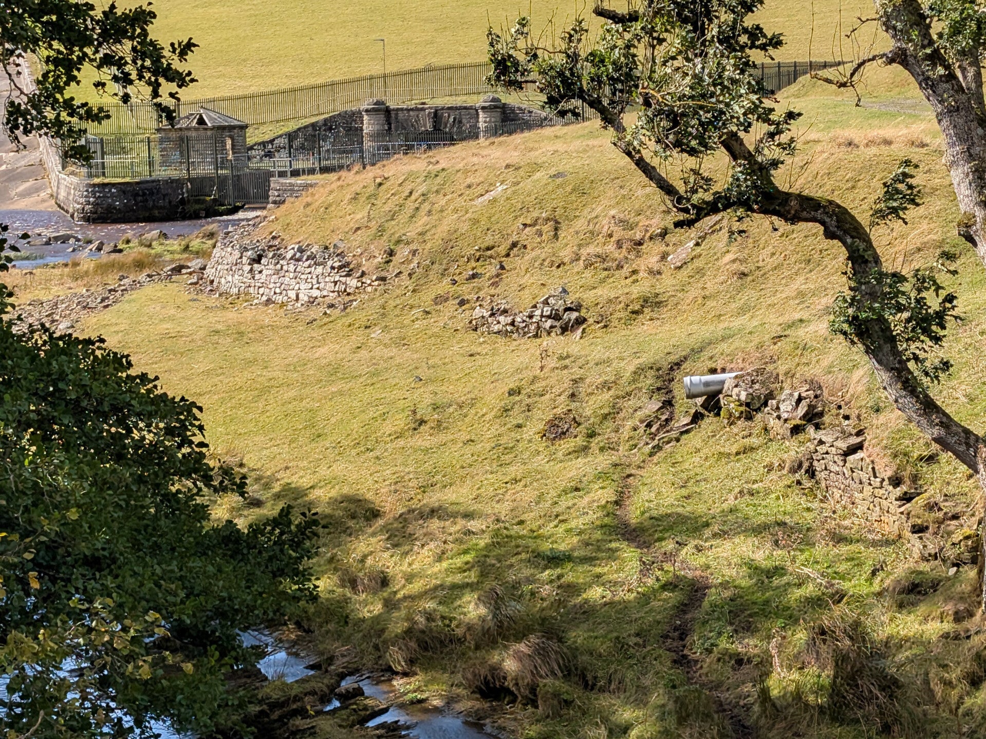 Road beside the recorded Hury Mill site in Baldersdale, close to Hury Mill Bridge and the River Balder.