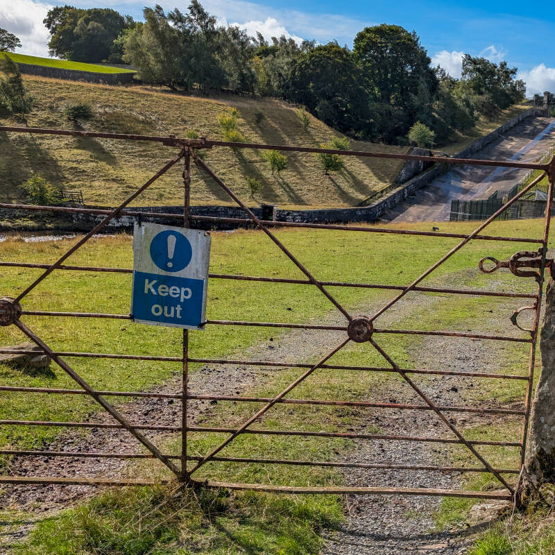 View towards Hury Reservoir dam from the area beside the former Hury Mill site in Baldersdale.