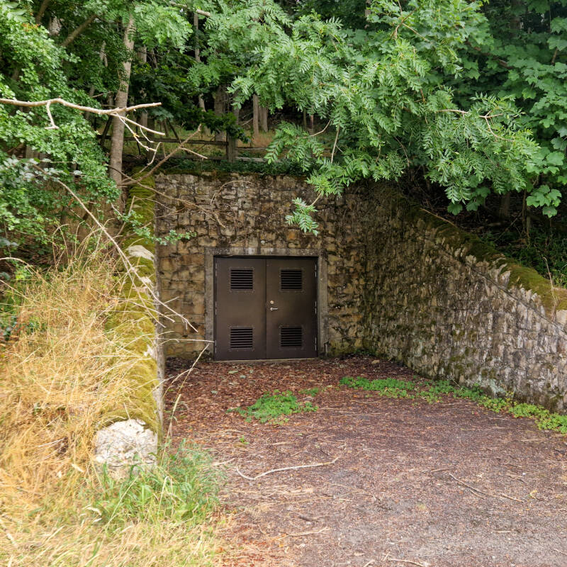 Stone lined access doors to the Tyne Tees water transfer tunnel near Eggleston Bridge