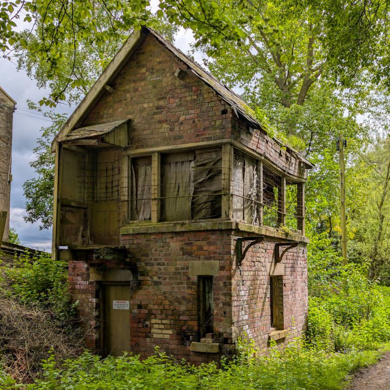 Abandoned Lartington West railway signal box near Barnard Castle on the former railway line through Deepdale and Lartington