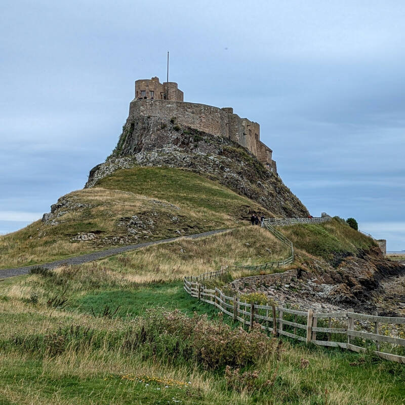 Lindisfarne Castle standing on Beblowe Crag on Holy Island