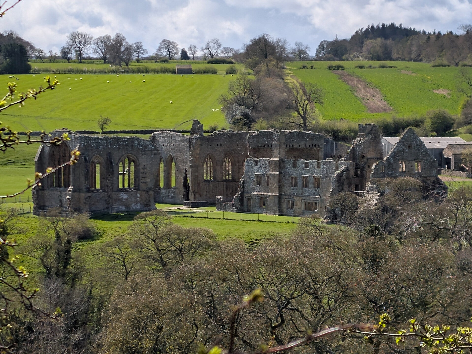 Egglestone Abbey near Barnard Castle, setting of the Mad Monk legend and one of Teesdale's best-known folklore stories beside the River Tees.