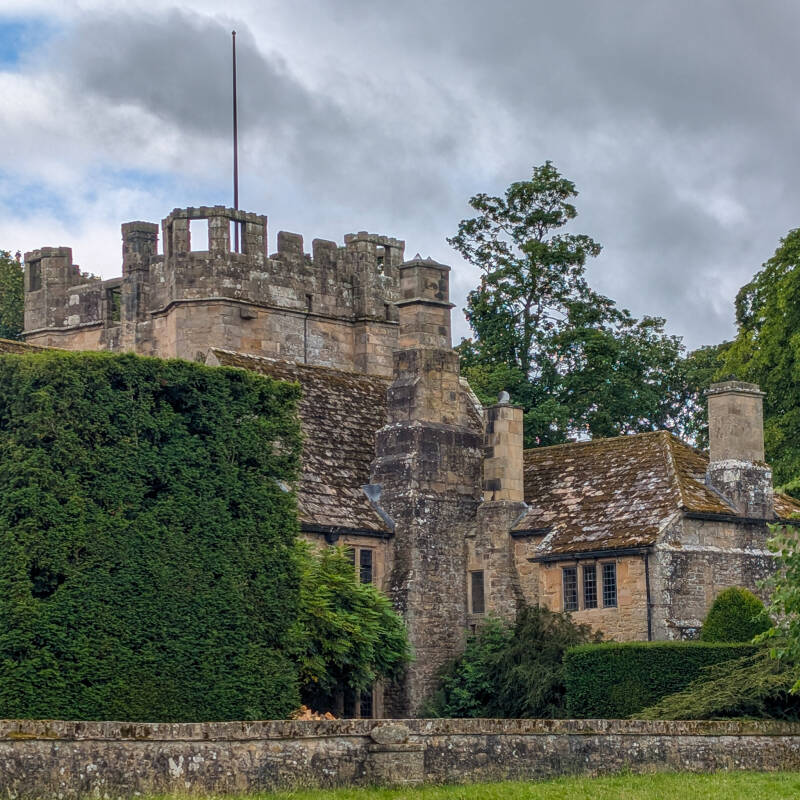 Mortham Tower seen from the public footpath on the Brignall Banks, Rokeby and Mortham Circular Walk.