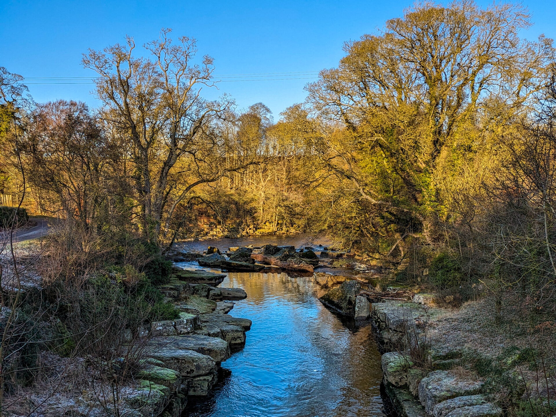Rocky section of the River Tees at the Meeting of the Waters near Barnard Castle
