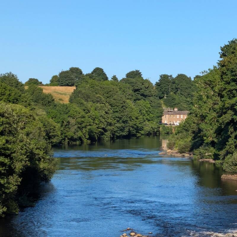 View along the River Tees from Green Bridge in Barnard Castle