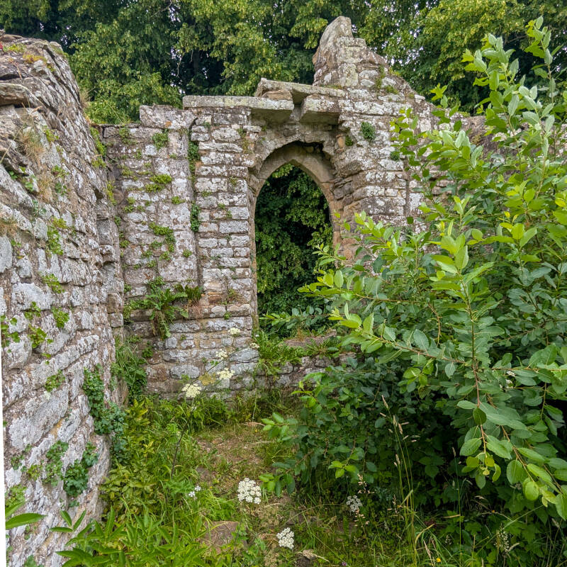 The medieval ruins of Old St Mary's Church at Brignall overlooking the River Greta near Barnard Castle.