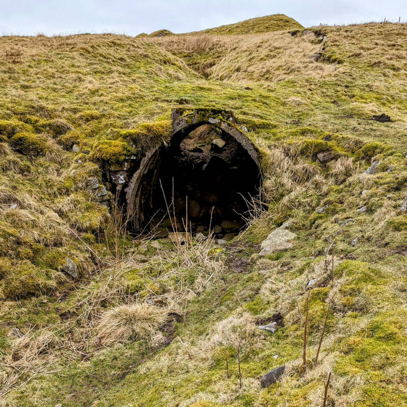Old mine entrance at West Cow Green Mine near Cow Green Reservoir in Upper Teesdale
