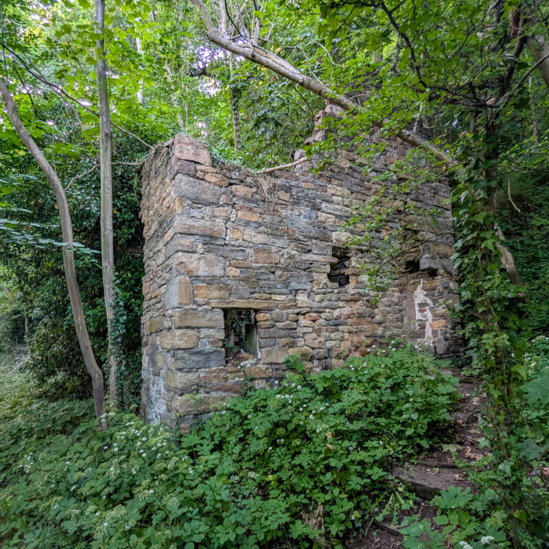 Ruined Boathouse beside the River Tees near the old Wycliffe Ferry crossing