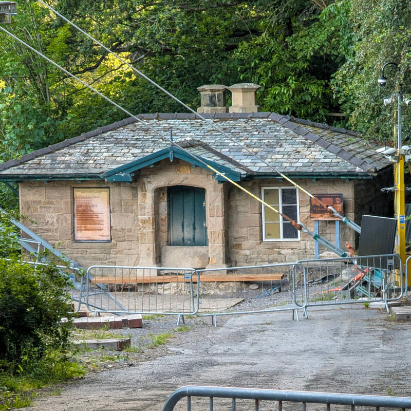 Whorlton Bridge toll house at the north-west end of the suspension bridge